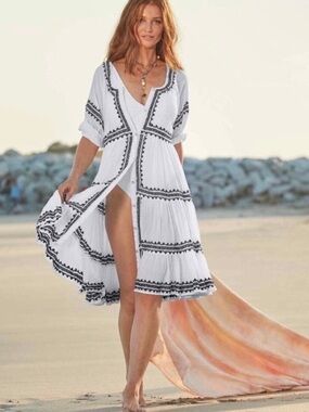 Sundance Sea La Vie Tiered Embroidered Dress. Size S. 1399